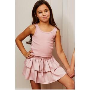 NEW THEME willow satin skort in ballet pink